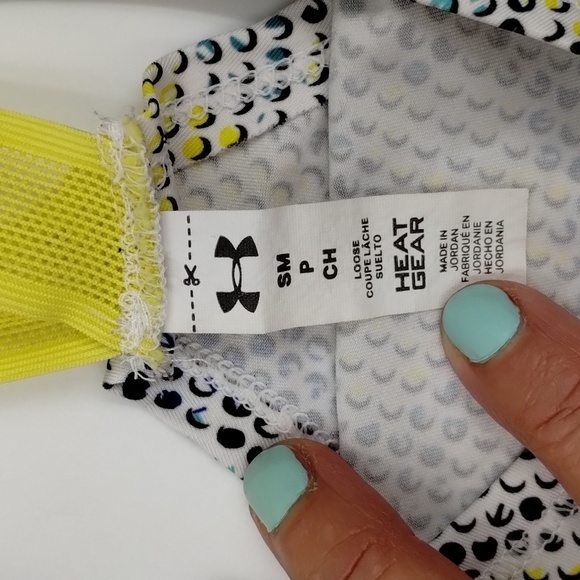 Under Armour Heat Gear Racer Back Tank Size Small Multicolor Dotted Print - Picture 7 of 7